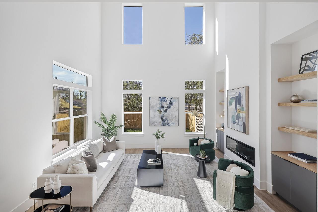 Two-story living room